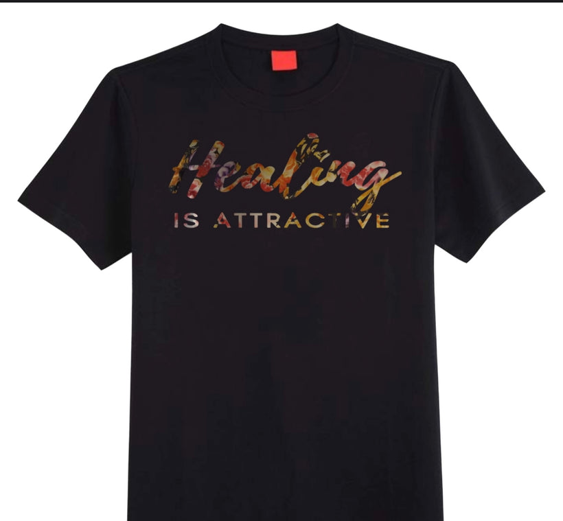 Healing Is Attractive- Metallic Floral Tee